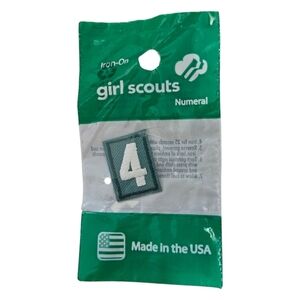 NEW Girl Scouts of America Iron-On Numeral Troop Number Patch 4 Made In USA